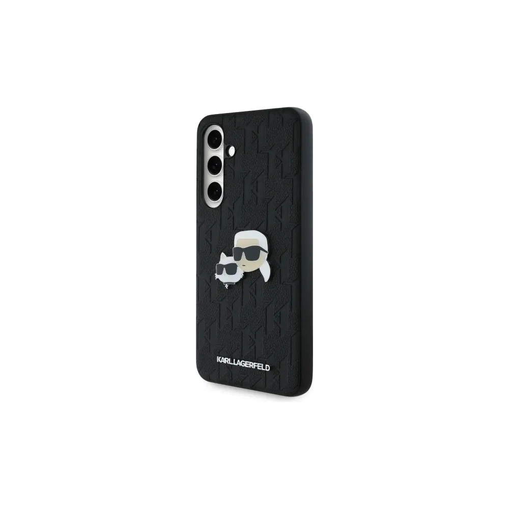 Hurtownia GSM - Karl Lagerfeld KLHCS24FEPGKLKCPK Samsung Galaxy S24 FE husă rigidă Monogram Karl&Chaoupette Head Pin negru - KLD21816 - {ean13} - Hurt
