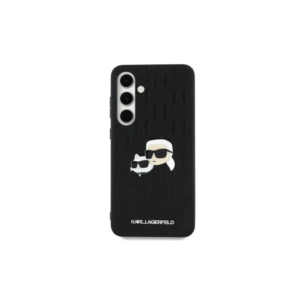Hurtownia GSM - Karl Lagerfeld KLHCS24FEPGKLKCPK Samsung Galaxy S24 FE husă rigidă Monogram Karl&Chaoupette Head Pin negru - KLD21816 - {ean13} - Hurt