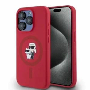 Hurtownia GSM - Etui Karl Lagerfeld KLHMP15LSCMKCRHR Apple iPhone 15 Pro hardcase Silicone Karl&Choupette Heads Ring MagSafe czerwony/red - KLD21817 - {ean13} - Hurt