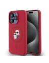 Etui Karl Lagerfeld KLHMP15LSCMKCRHR Apple iPhone 15 Pro hardcase Silicone Karl&Choupette Heads Ring MagSafe czerwony/red