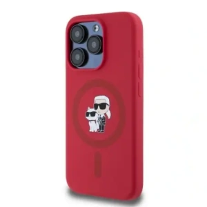Hurtownia GSM - Etui Karl Lagerfeld KLHMP15LSCMKCRHR Apple iPhone 15 Pro hardcase Silicone Karl&Choupette Heads Ring MagSafe czerwony/red - KLD21817 - {ean13} - Hurt