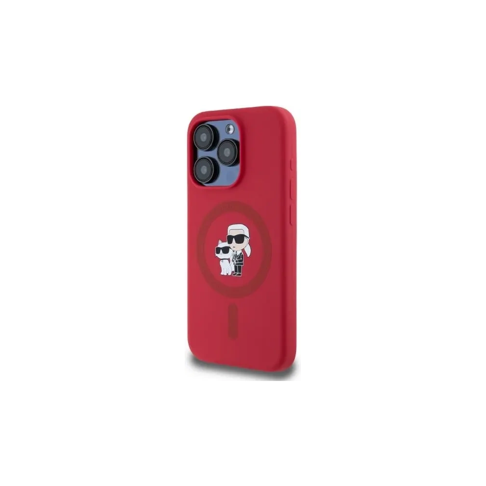Wholesale Karl Lagerfeld KLHMP15LSCMKCRHR Apple iPhone 15 Pro hardcase Silicone Karl&Choupette Heads Ring MagSafe red - KLD21817 - {ean13} - Hurt