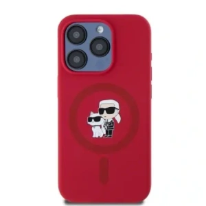 Hurtownia GSM - Etui Karl Lagerfeld KLHMP15LSCMKCRHR Apple iPhone 15 Pro hardcase Silicone Karl&Choupette Heads Ring MagSafe czerwony/red - KLD21817 - {ean13} - Hurt