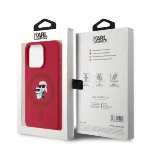 Hurtownia GSM - Etui Karl Lagerfeld KLHMP15LSCMKCRHR Apple iPhone 15 Pro hardcase Silicone Karl&Choupette Heads Ring MagSafe czerwony/red - KLD21817 - {ean13} - Hurt