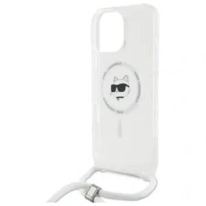Karl Lagerfeld KLHMP16LHCCHNT Apple iPhone 16 Pro hardcase IML Choupette Head & Cord Magsafe transparent