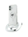 Karl Lagerfeld KLHMP16SHCCHNT Apple iPhone 16 hardcase IML Choupette Head & Cord Magsafe transparent
