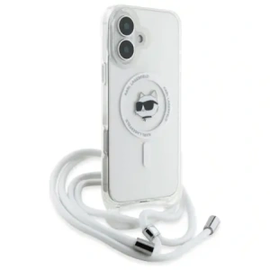 Karl Lagerfeld KLHMP16SHCCHNT Apple iPhone 16 hardcase IML Choupette Head & Cord Magsafe transparent