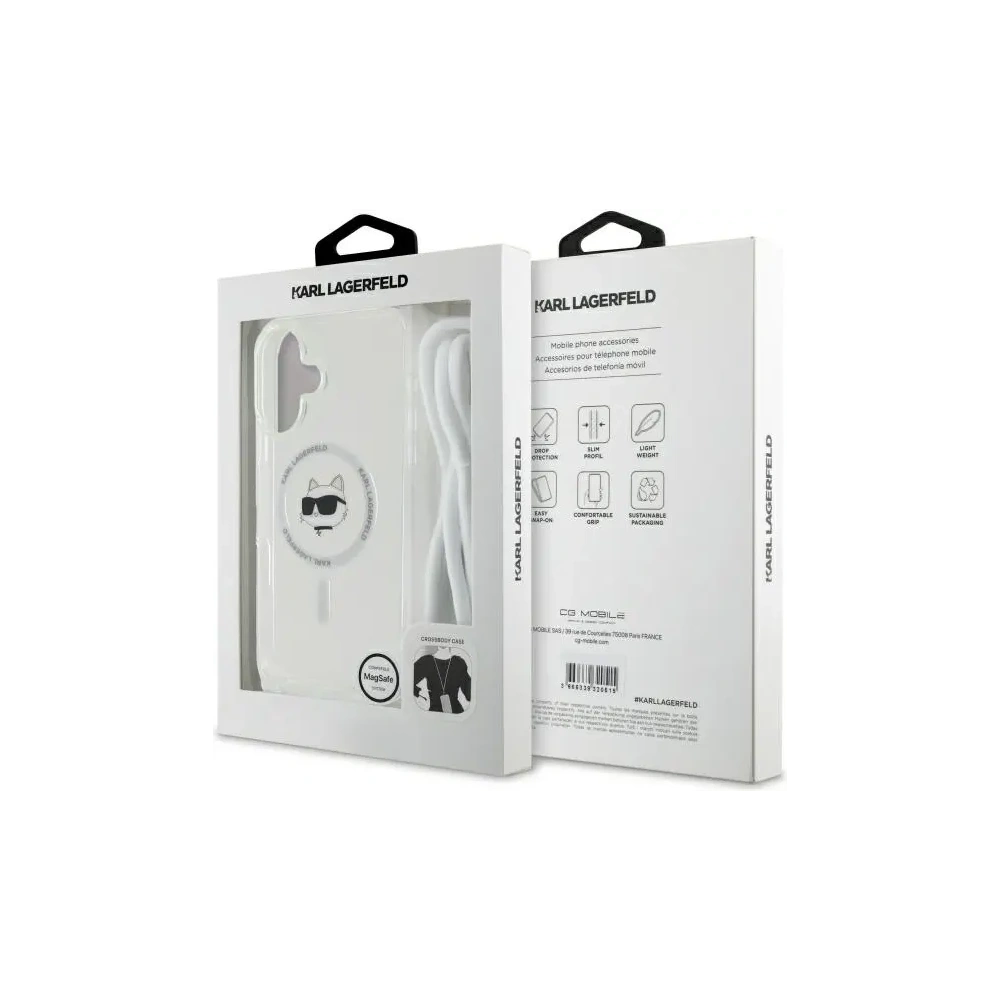Hurtownia GSM - Karl Lagerfeld KLHMP16SHCCHNT Apple iPhone 16 hardcase IML Choupette Head & Cord Magsafe transparent - KLD21819 - {ean13} - Hurt