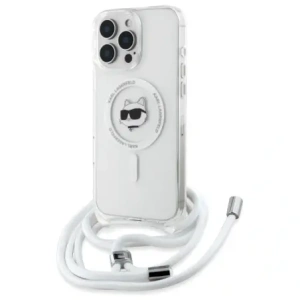 Karl Lagerfeld KLHMP16XHCCHNT Apple iPhone 16 Pro Max hardcase IML Choupette Head & Cord Magsafe transparent
