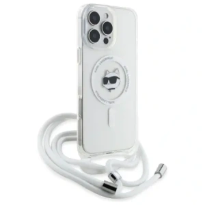 Karl Lagerfeld KLHMP16XHCCHNT Apple iPhone 16 Pro Max hardcase IML Choupette Head & Cord Magsafe transparent