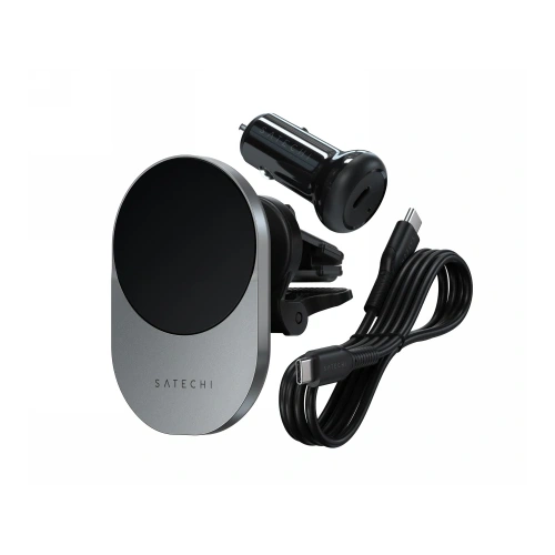 Bezprzewodowa ładowarka samochodowa do kratki Satechi Qi2 Wireless Car Charger Qi2 15W MagSafe (space gray)