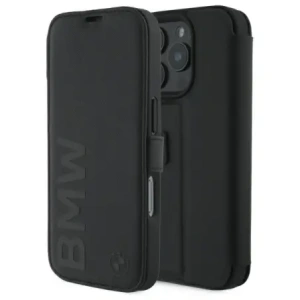 Hurtownia GSM - Etui BMW BMBKP16X23RMRLK Apple iPhone 16 Pro Max knížkový obal Signature Leather Wordmark černý/black - BMW734 - {ean13} - Hurt