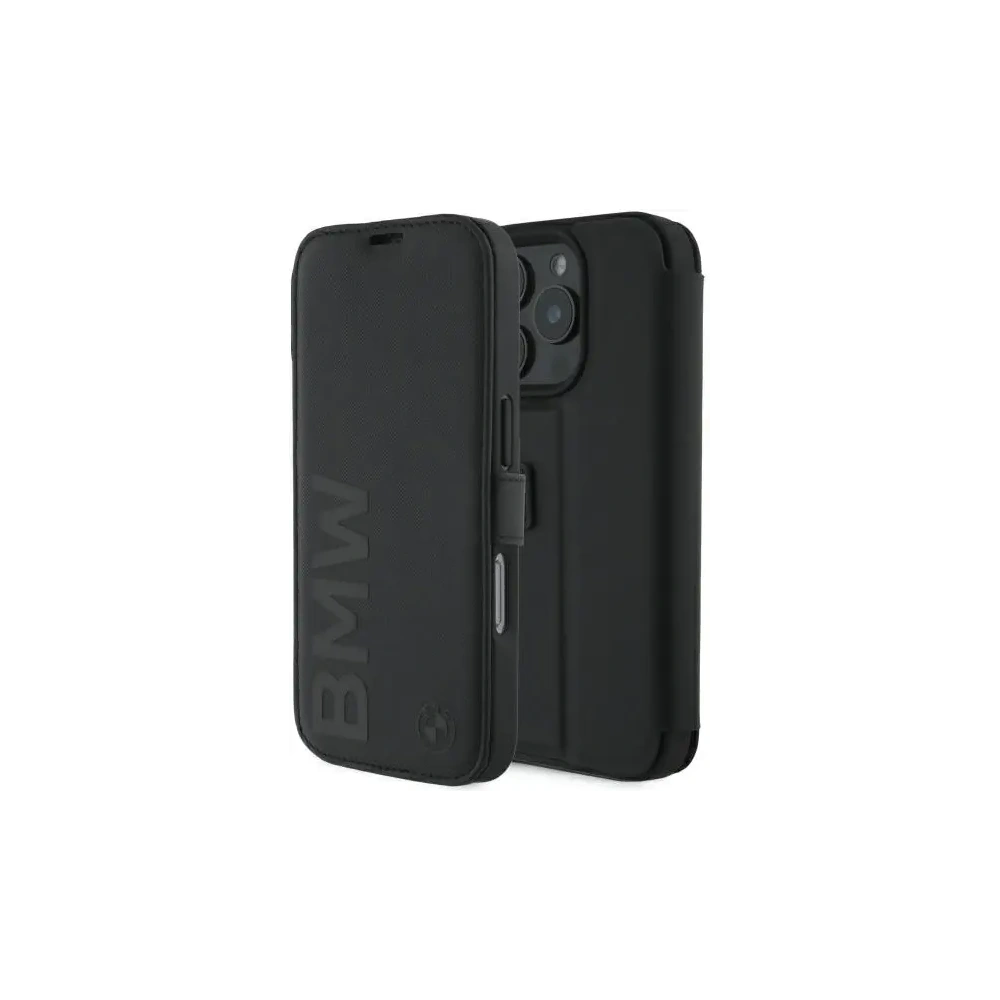 Hurtownia GSM - BMW BMBKP16X23RMRLK Apple iPhone 16 Pro Max Buchhülle Signature Leder Wortmarke schwarz - BMW734 - {ean13} - Hurt
