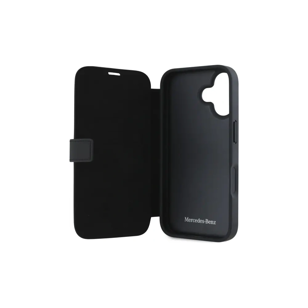Hurtownia GSM - Mercedes MEBKP16S23RBGVK Apple iPhone 16 Buchhülle Leder Holzimitat schwarz - MRS299 - {ean13} - Hurt