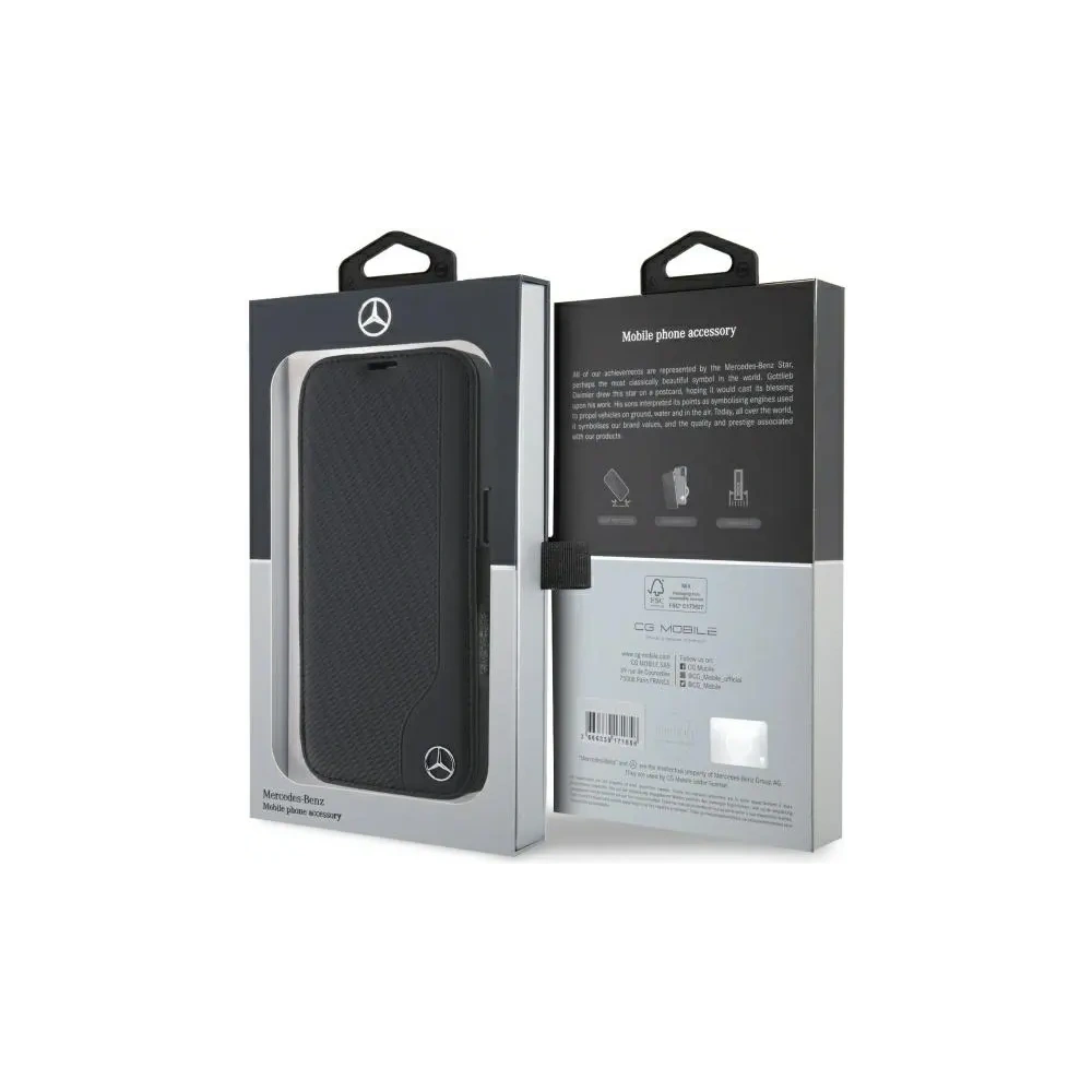 Hurtownia GSM - Mercedes MEBKP16S23RBGVK Apple iPhone 16 Buchhülle Leder Holzimitat schwarz - MRS299 - {ean13} - Hurt