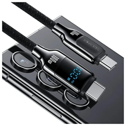 Kabel USAMS US-SJ742 USB-C / USB-C Digital Display Zinc Alloy Fast Charging Data Cable HX Series 100W 1,2m 