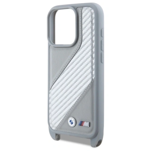 Etui BMW BMHCP16L23PSCCG Apple iPhone 16 Pro hardcase M Edition Carbon Stripe & Strap szary/grey