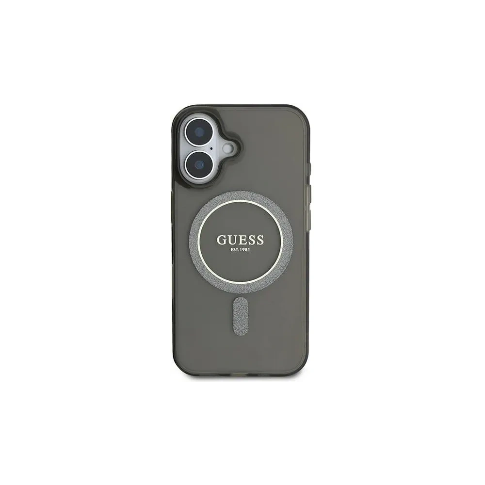 Hurtownia GSM - Guess GUHMP16MHFGEREK Apple iPhone 16 Plus kemény tok IML Glitter Circle MagSafe fekete - GUE4194 - {ean13} - Hurt