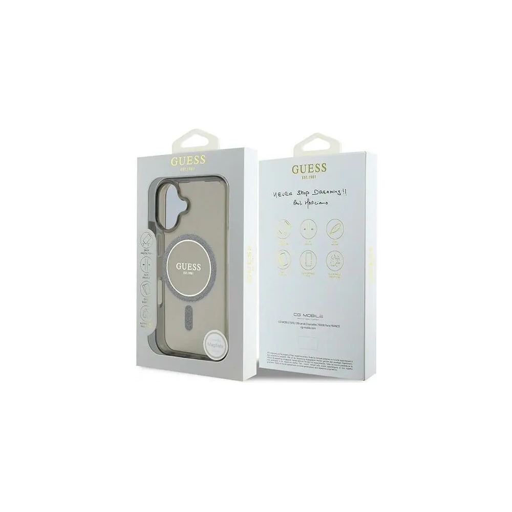 Hurtownia GSM - Guess GUHMP16MHFGEREK Apple iPhone 16 Plus kemény tok IML Glitter Circle MagSafe fekete - GUE4194 - {ean13} - Hurt