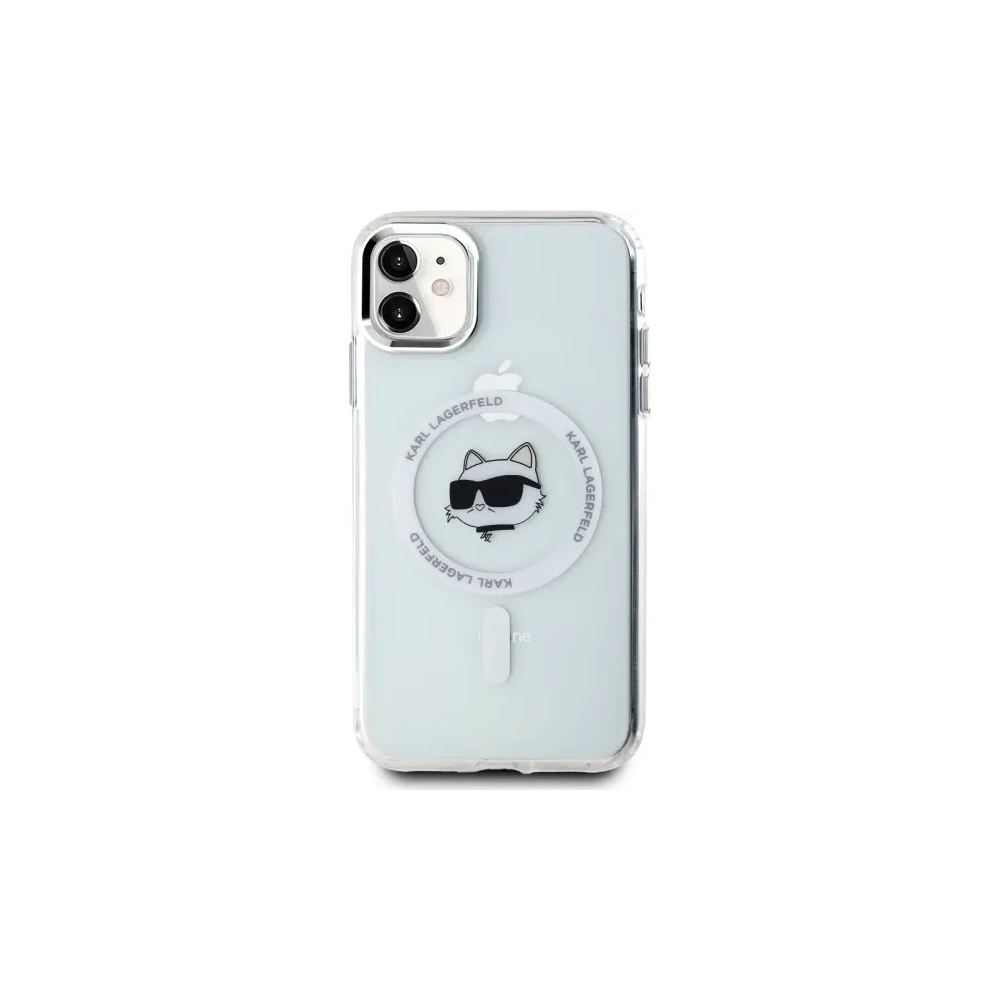 Wholesale Karl Lagerfeld KLHMN61HLSCHH Apple iPhone 11 / XR hardcase IML Metal Choupette Head MagSafe white - KLD21821 - {ean13} - Hurt
