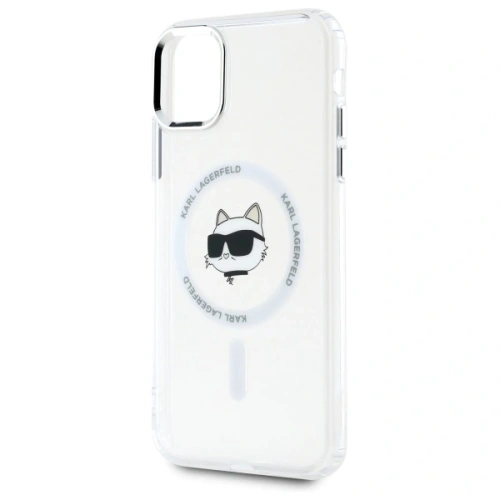 Etui Karl Lagerfeld KLHMN61HLSCHH Apple iPhone 11 / XR hardcase IML Metal Choupette Head MagSafe biały/white