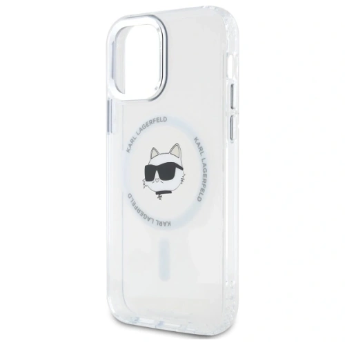 Etui Karl Lagerfeld KLHMP12MHLSCHH Apple iPhone 12 / 12 Pro hardcase IML Metal Choupette Head MagSafe biały/white