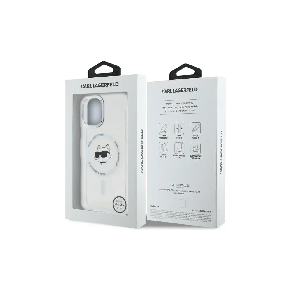 Hurtownia GSM - Karl Lagerfeld KLHMP12MHLSCHH Apple iPhone 12 / 12 Pro Hartschale IML Metall Choupette Kopf MagSafe weiß - KLD21822 - {ean13} - Hurt
