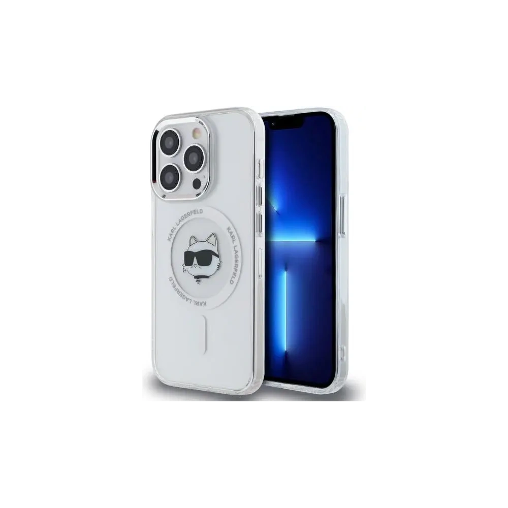 Hurtownia GSM - Karl Lagerfeld KLHMP13LHLSCHH Apple iPhone 13 Pro keménytok IML Fém Choupette Fej MagSafe fehér - KLD21823 - {ean13} - Hurt