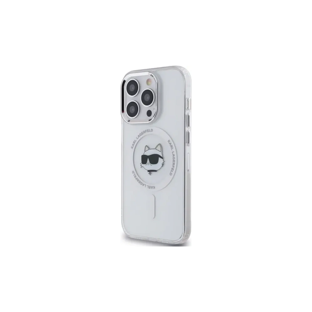Wholesale Karl Lagerfeld KLHMP13LHLSCHH Apple iPhone 13 Pro hardcase IML Metal Choupette Head MagSafe white - KLD21823 - {ean13} - Hurt