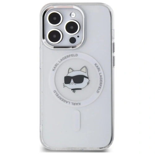 Etui Karl Lagerfeld KLHMP13LHLSCHH Apple iPhone 13 Pro hardcase IML Metal Choupette Head MagSafe biały/white