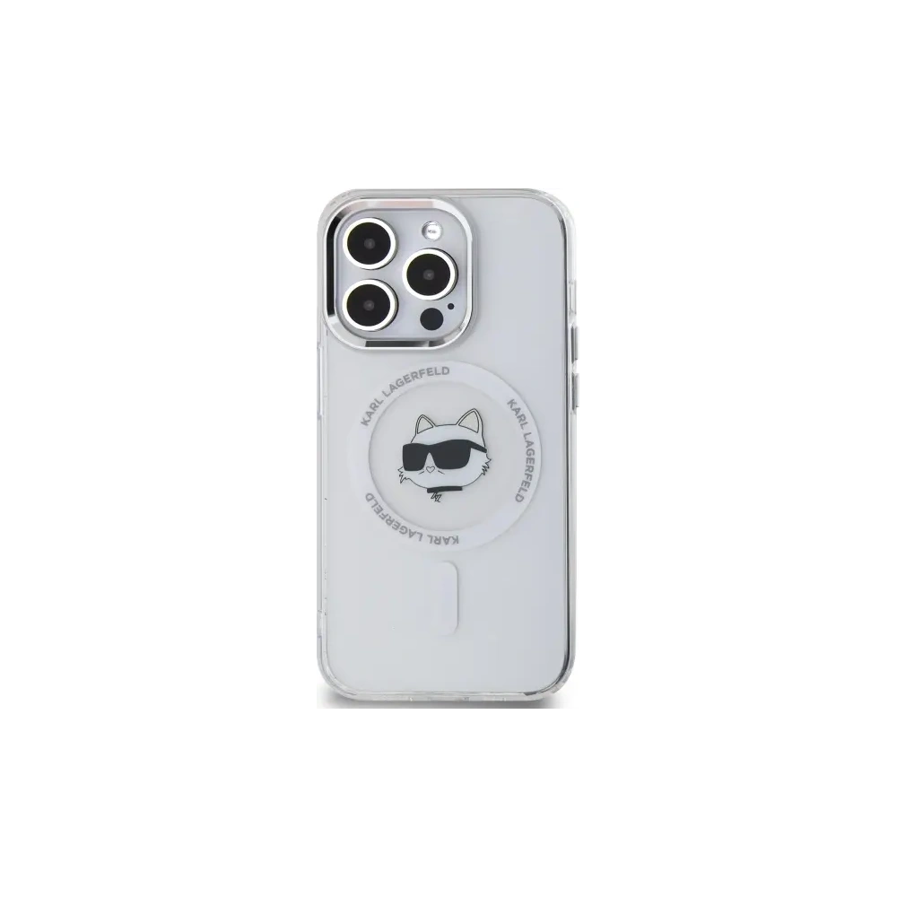 Hurtownia GSM - Karl Lagerfeld KLHMP13LHLSCHH Apple iPhone 13 Pro hardcase IML Metal Choupette Head MagSafe alb - KLD21823 - {ean13} - Hurt