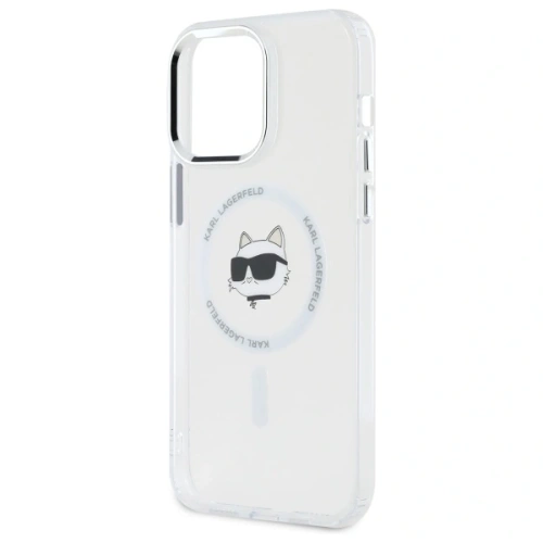 Etui Karl Lagerfeld KLHMP13XHLSCHH Apple iPhone 13 Pro Max hardcase IML Metal Choupette Head MagSafe biały/white