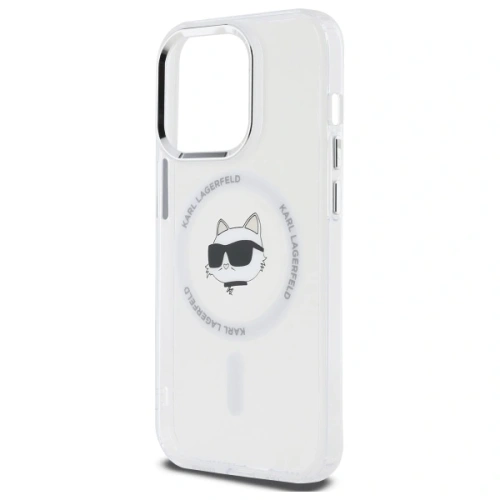Etui Karl Lagerfeld KLHMP14LHLSCHH Apple iPhone 14 Pro hardcase IML Metal Choupette Head MagSafe biały/white