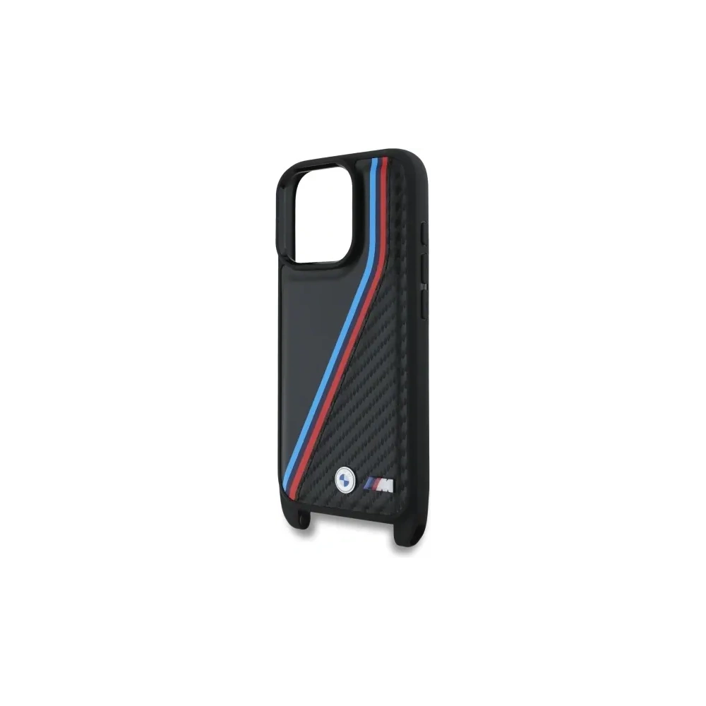 Hurtownia GSM - BMW BMHCP16L23PSVTK Apple iPhone 16 Pro Hardcase M Edition Carbon Tricolor Linien & Strap schwarz - BMW740 - {ean13} - Hurt