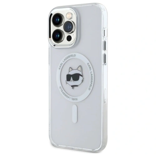 Etui Karl Lagerfeld KLHMP14XHLSCHH Apple iPhone 14 Pro Max hardcase IML Metal Choupette Head MagSafe biały/white