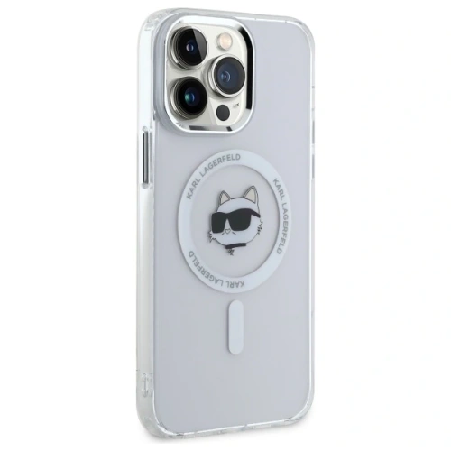 Etui Karl Lagerfeld KLHMP14XHLSCHH Apple iPhone 14 Pro Max hardcase IML Metal Choupette Head MagSafe biały/white