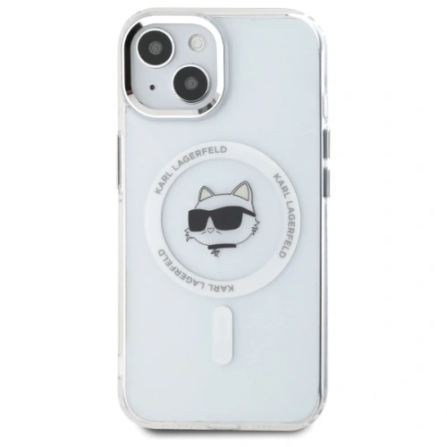 Etui Karl Lagerfeld KLHMP15SHLSCHH Apple iPhone 15 hardcase IML Metal Choupette Head MagSafe biały/white