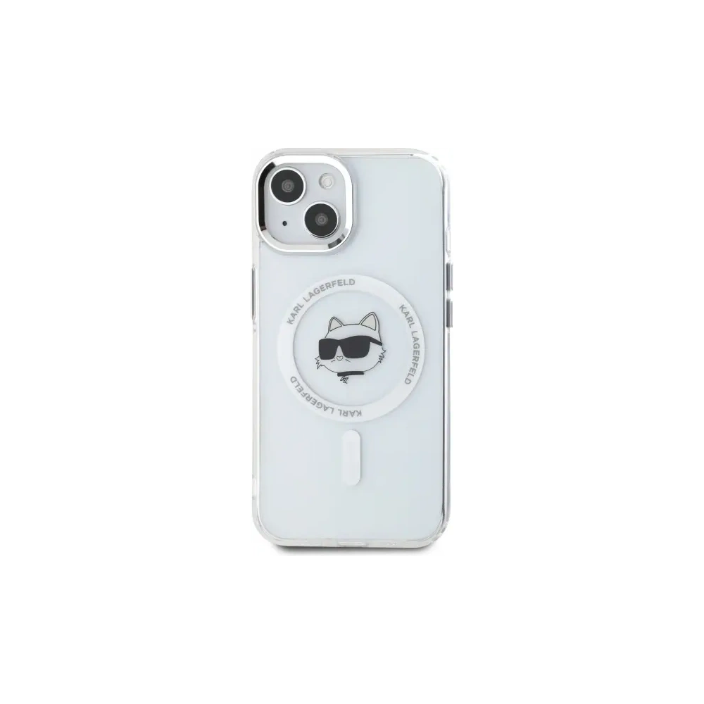 Hurtownia GSM - Karl Lagerfeld KLHMP15SHLSCHH Apple iPhone 15 hardcase IML Metal Choupette Head MagSafe alb - KLD21830 - {ean13} - Hurt