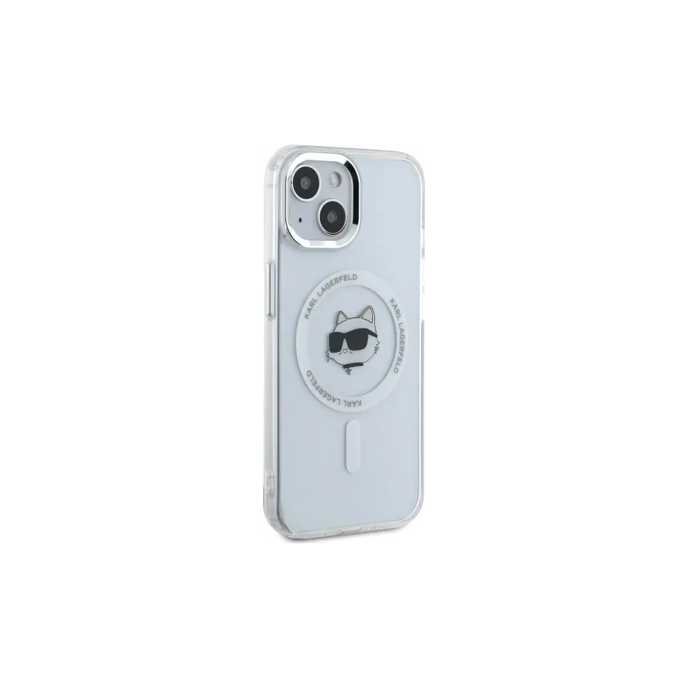 Hurtownia GSM - Karl Lagerfeld KLHMP15SHLSCHH Apple iPhone 15 hardcase IML Metal Choupette Head MagSafe alb - KLD21830 - {ean13} - Hurt