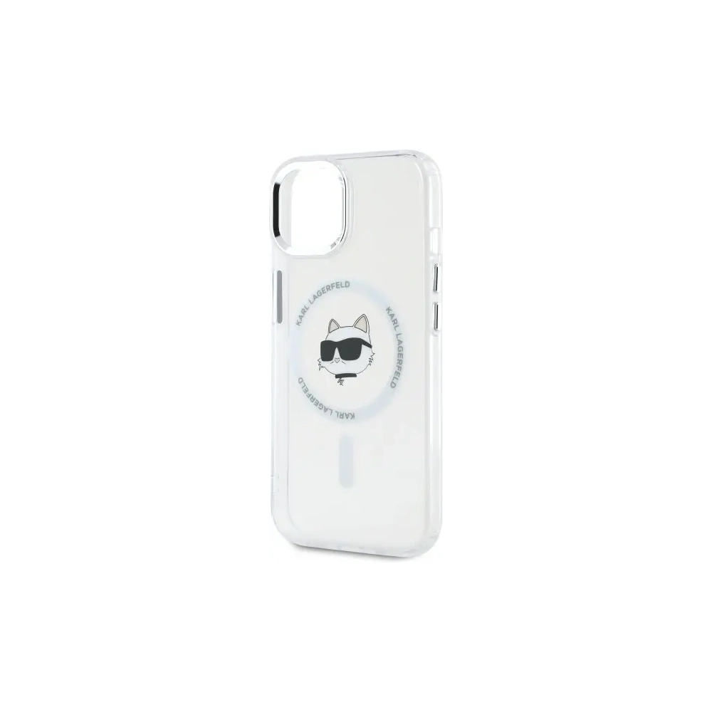 Hurtownia GSM - Karl Lagerfeld KLHMP15SHLSCHH Apple iPhone 15 hardcase IML Metal Choupette Head MagSafe alb - KLD21830 - {ean13} - Hurt