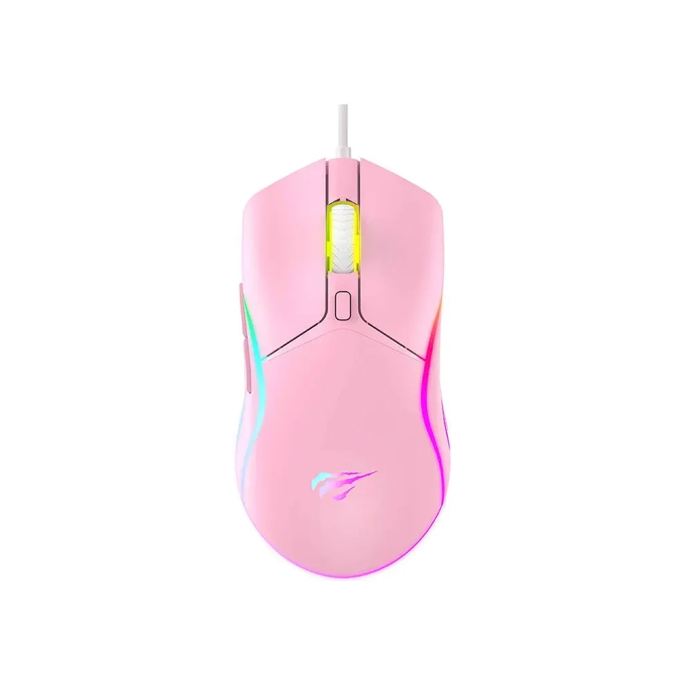 Hurtownia GSM - Havit MS1029 RGB vezetékes játék egér, 7 gomb (rózsaszín) - HVT304 - {ean13} - Hurt