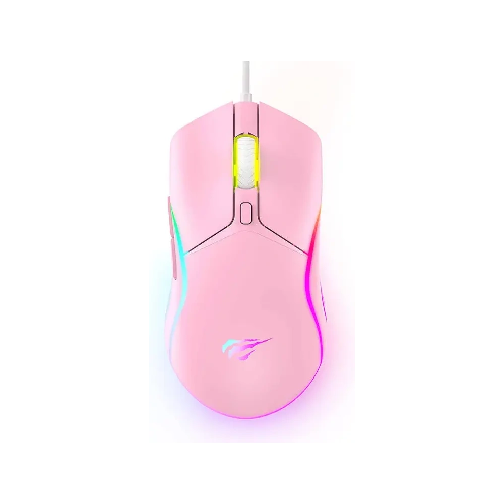 Hurtownia GSM - Havit MS1029 RGB kabelgebundene Gaming-Maus, 7 Tasten (rosa) - HVT304 - {ean13} - Hurt