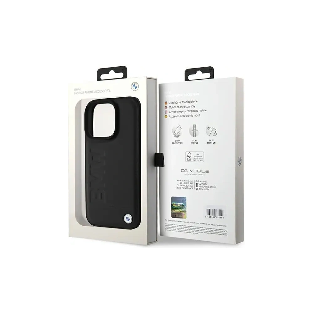 Hurtownia GSM - BMW BMHCP16LSLLBK Apple iPhone 16 Pro hardcase din piele cu ștanțare caldă negru - BMW745 - {ean13} - Hurt