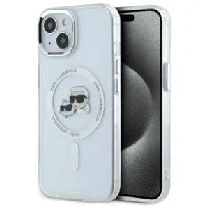 Hurtownia GSM - Karl Lagerfeld KLHMP15SHLSKCH Apple iPhone 15 hardcase IML Metal Karl&Choupette Head MagSafe alb - KLD21831 - {ean13} - Hurt