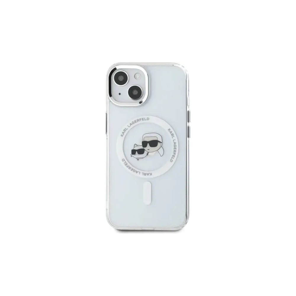 Hurtownia GSM - Etui Karl Lagerfeld KLHMP15SHLSKCH Apple iPhone 15 hardcase IML Metal Karl&Choupette Head MagSafe biały/white - KLD21831 - {ean13} - Hurt