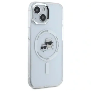 Hurtownia GSM - Karl Lagerfeld KLHMP15SHLSKCH Apple iPhone 15 hardcase IML Metal Karl&Choupette Head MagSafe alb - KLD21831 - {ean13} - Hurt