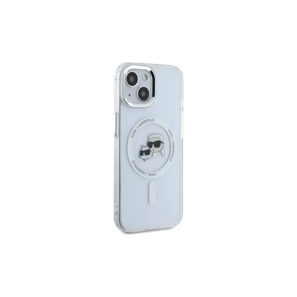 Hurtownia GSM - Karl Lagerfeld KLHMP15SHLSKCH Apple iPhone 15 hardcase IML Metal Karl&Choupette Head MagSafe alb - KLD21831 - {ean13} - Hurt