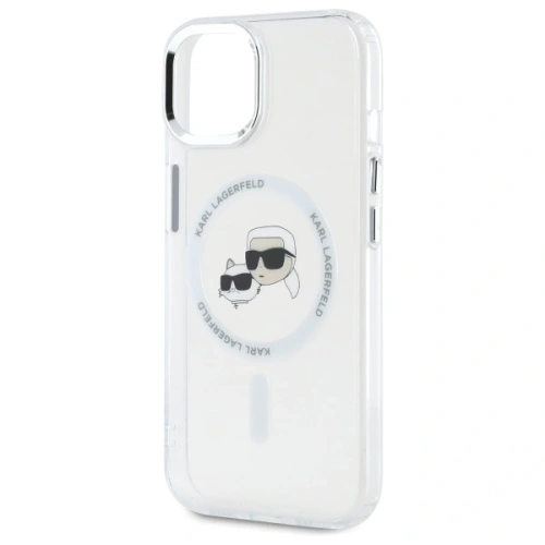 Etui Karl Lagerfeld KLHMP15SHLSKCH Apple iPhone 15 hardcase IML Metal Karl&Choupette Head MagSafe biały/white