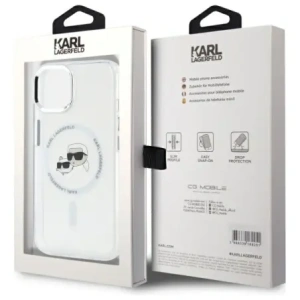 Hurtownia GSM - Karl Lagerfeld KLHMP15SHLSKCH Apple iPhone 15 hardcase IML Metal Karl&Choupette Head MagSafe alb - KLD21831 - {ean13} - Hurt