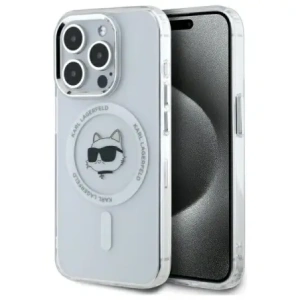 Hurtownia GSM - Karl Lagerfeld KLHMP15XHLSCHH Apple iPhone 15 Pro Max Hartschale IML Metall Choupette Kopf MagSafe weiß - KLD21832 - {ean13} - Hurt